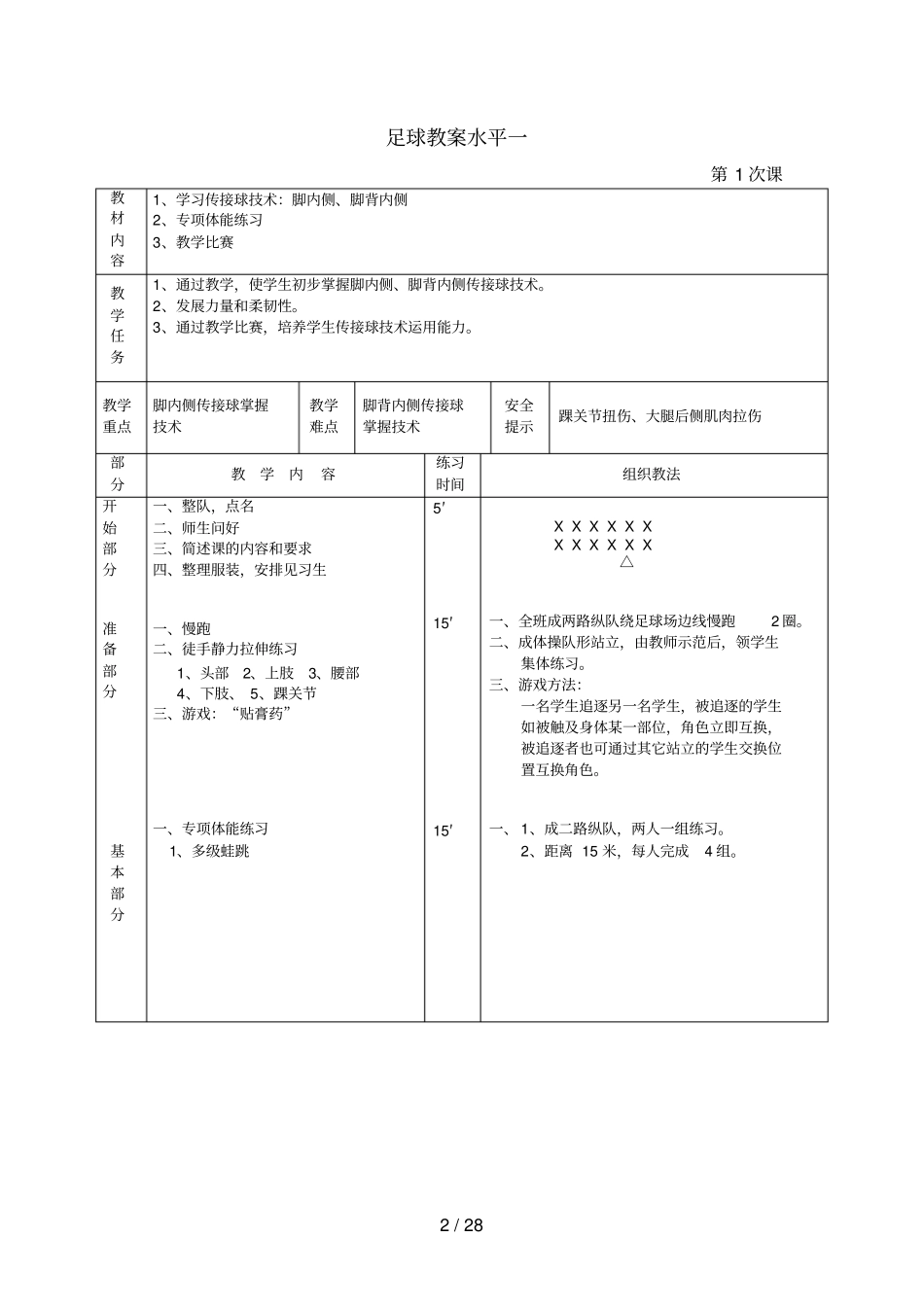 小学水平一足球教案-足球游戏教案_第2页