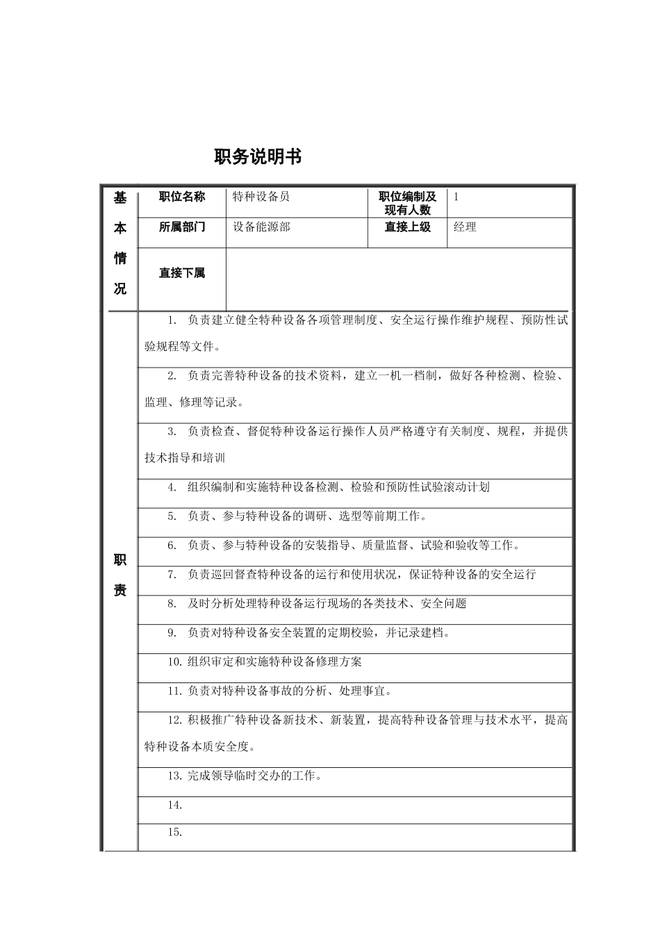 江动股份-特种设备员职务说明书_第1页