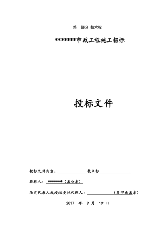 市政道路工程技术标（126页）