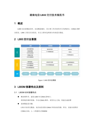 电信L800交付技术规范书