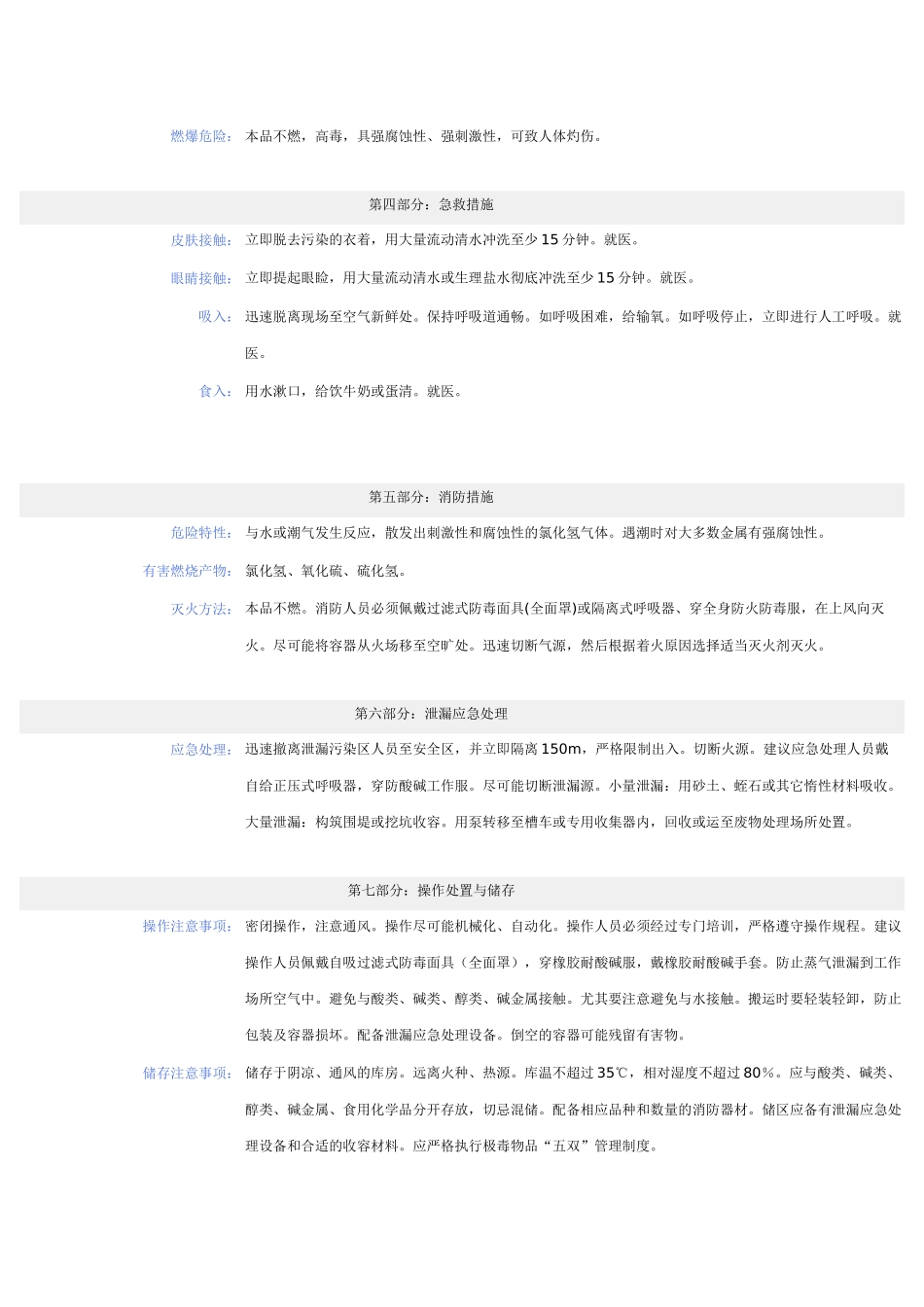 一氯化硫化学品安全技术说明1_第2页