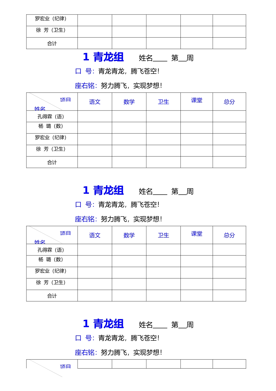 组长用_杨忠娣的小组评比表)_第2页