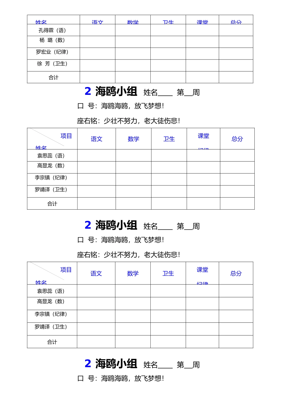 组长用_杨忠娣的小组评比表)_第3页