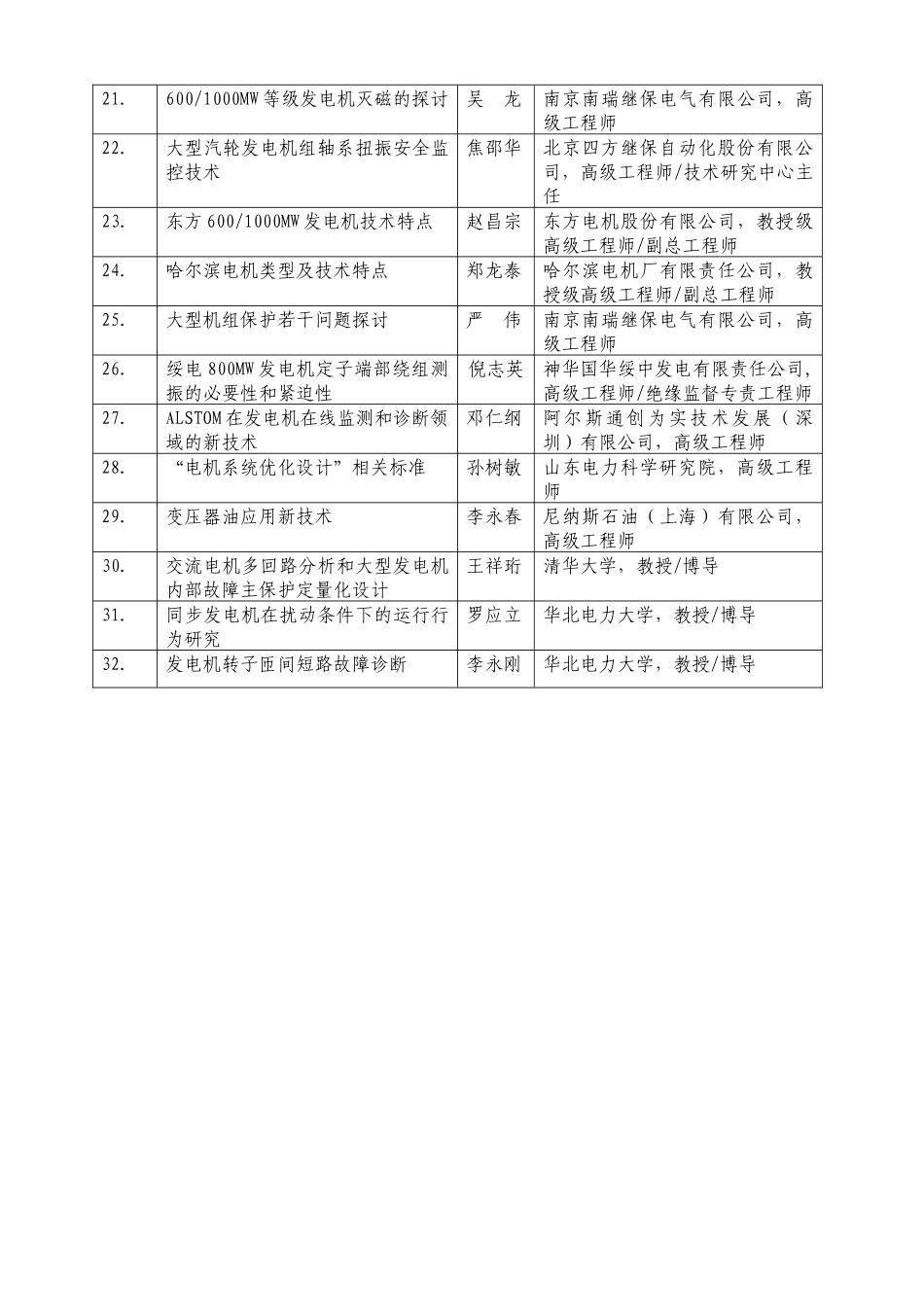 附件1：发电厂电机技术交流研讨会内容-中国电机工程_第2页