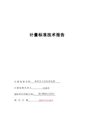 计量标准技术报告(珊溪电厂)330