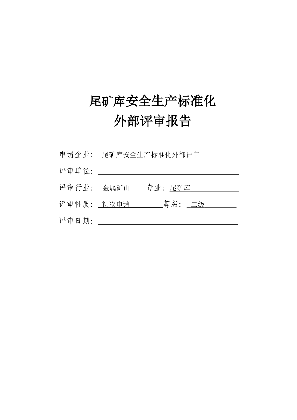 某尾矿库安全生产标准化评审报告_第2页