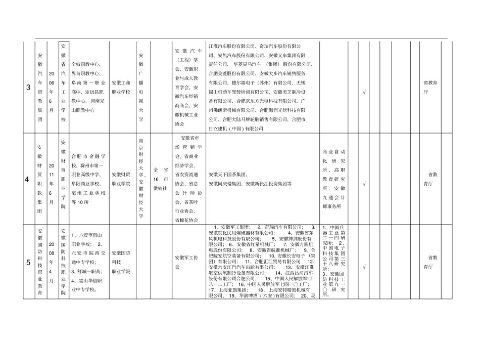 安徽省职业教育集团化办学情况统计表_第3页