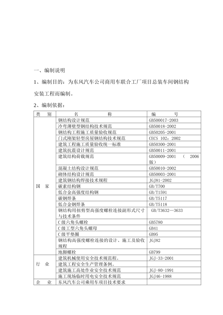 商用车项目总装车间联合厂房钢结构安装工程_第3页