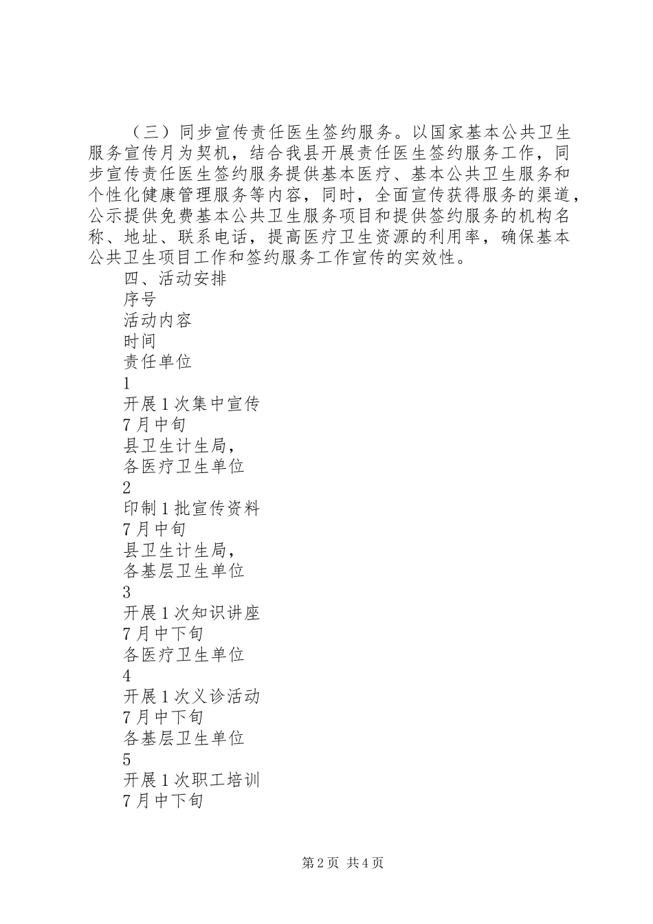 XX年国家基本公共卫生服务项目宣传月方案_第2页