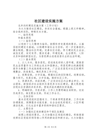 社区建设方案
