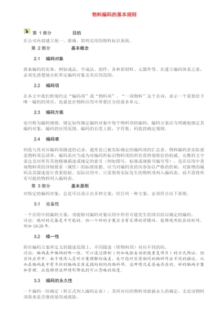 物料编码的基本规则