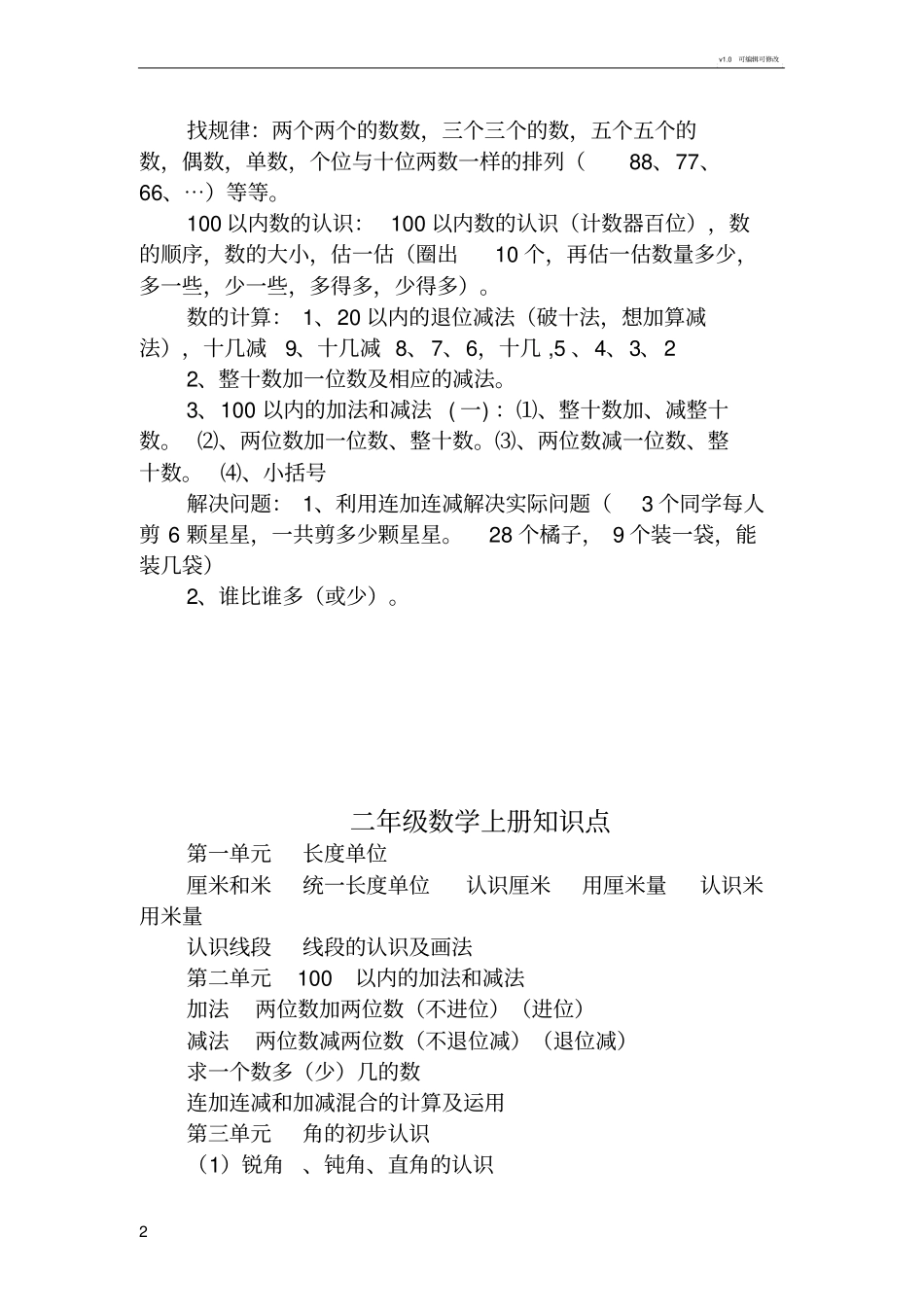 小学数学全册知识点梳理_第2页