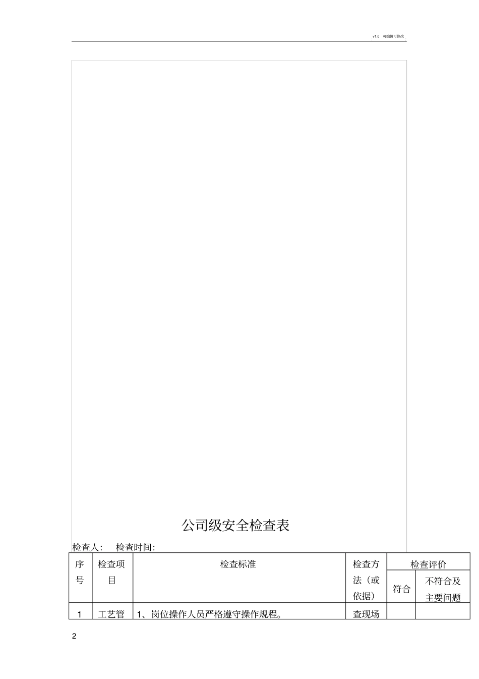 安全检查表格模板_第2页