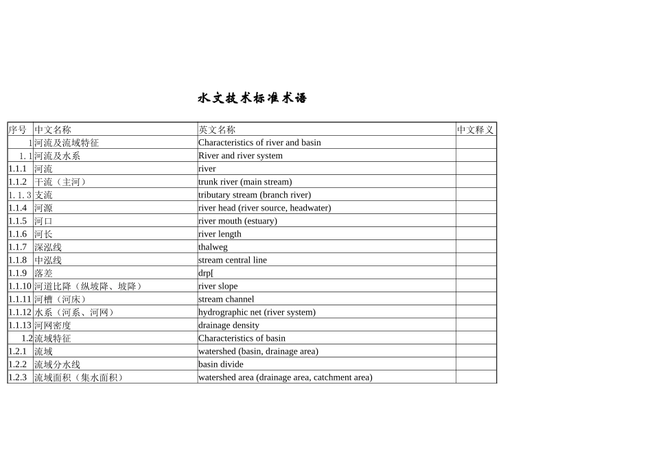 水文技术标准术语_第1页