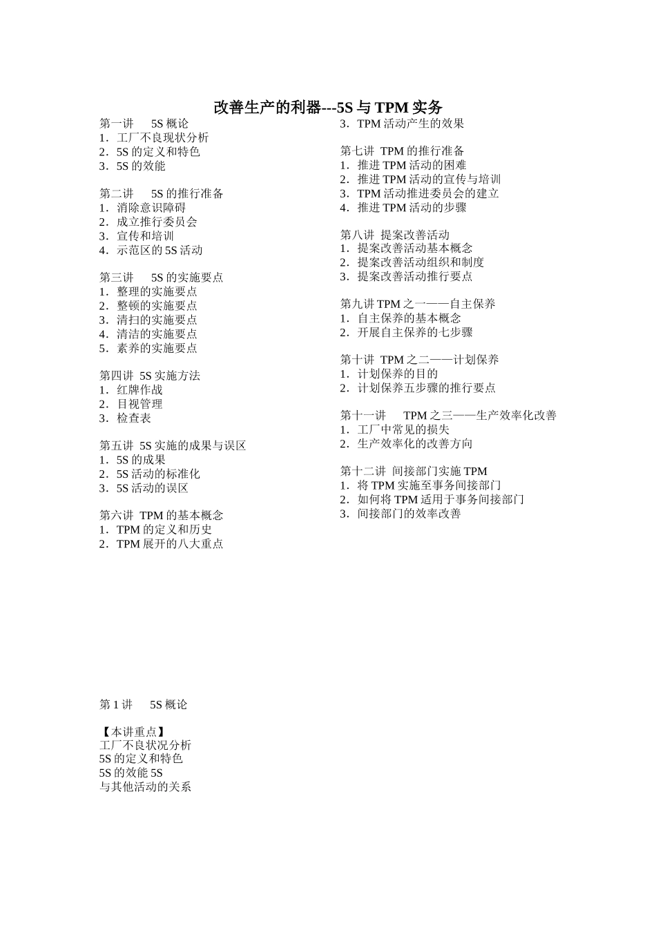 改善生产的利器-5S与TPM实务（ 80页）_第1页