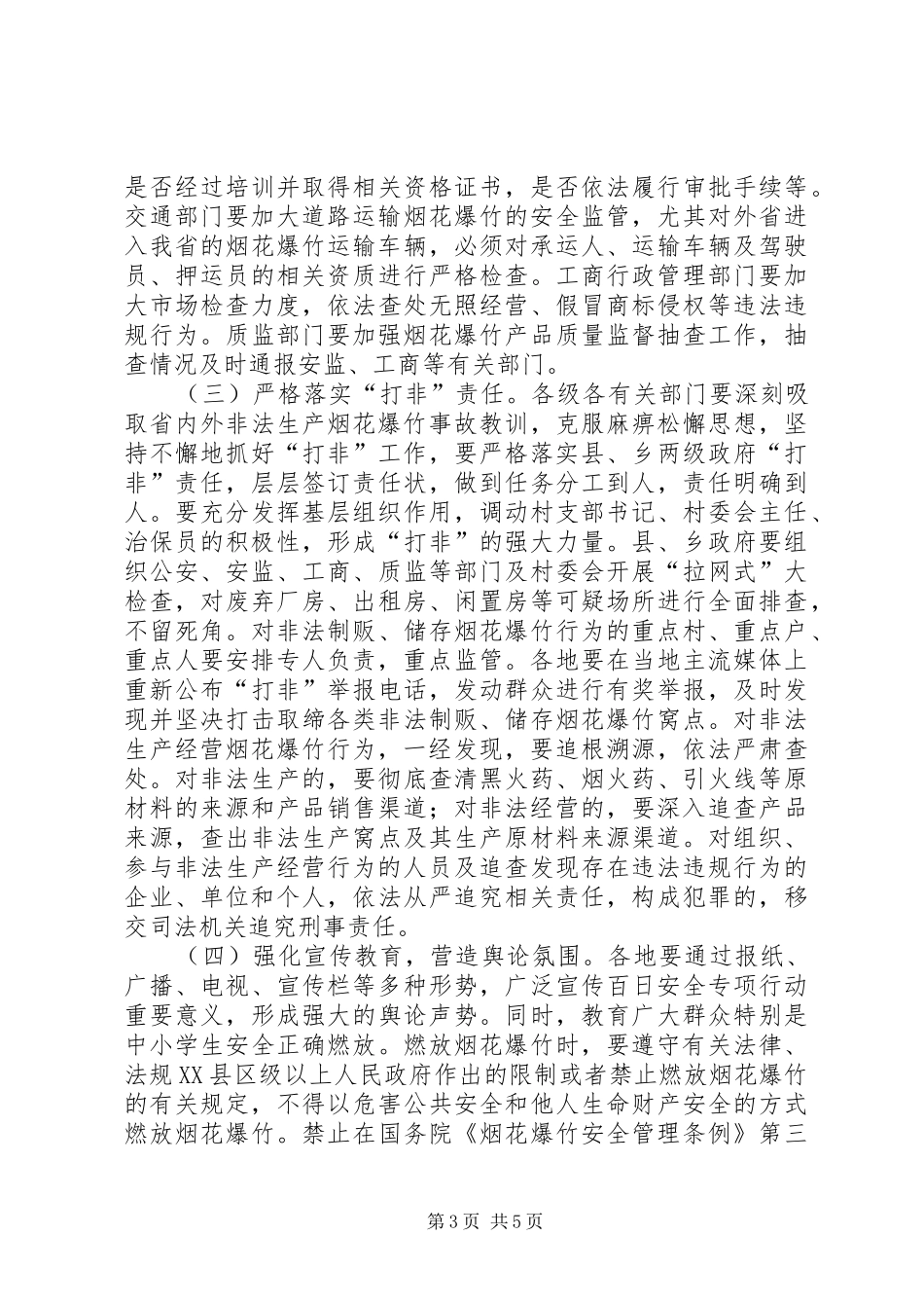 XX省烟花爆竹百日安全专项整治行动方案_第3页