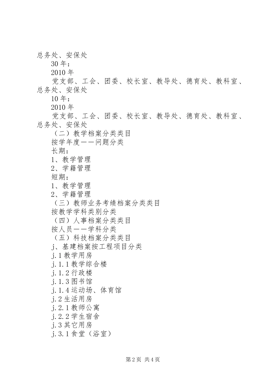 浦浒高级中学档案分类实施方案_第2页