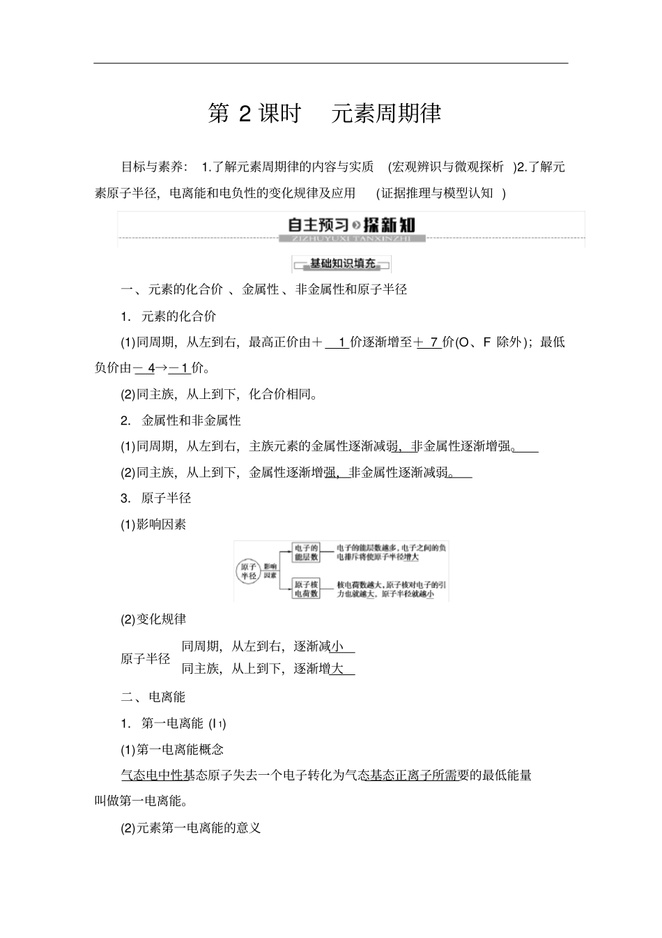 人教版高中化学选修3讲义元素周期律_第1页