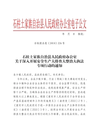 关于深入开展安全生产大排查大整治大执法专项行动的通知