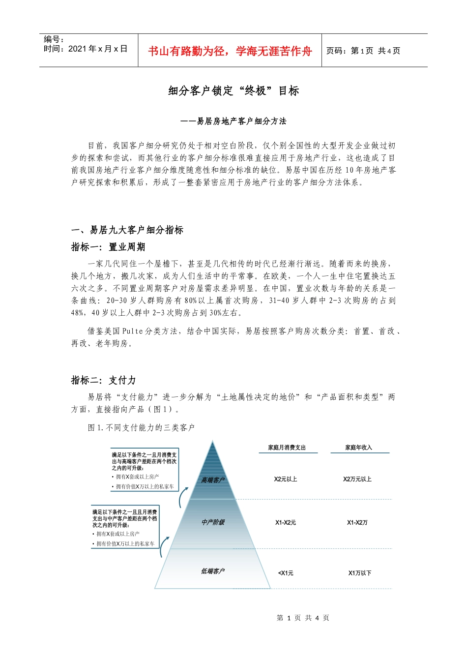 易居房地产客户细分方法_细分客户锁定终极目标_4页_第1页