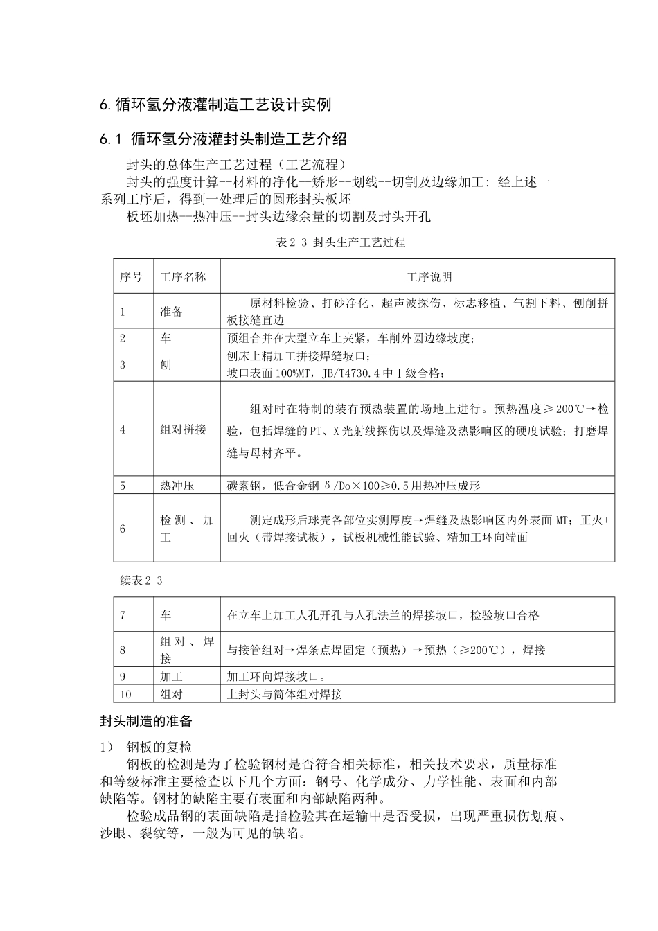 过程设备制造与检测课程设计指导书第六章_第1页