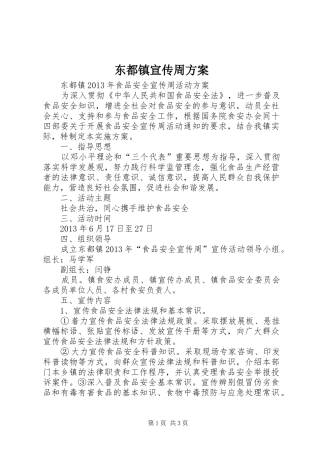 东都镇宣传周实施方案