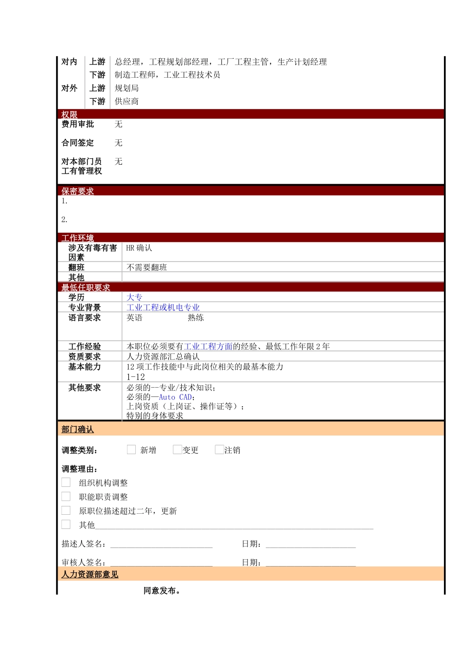 某大型电子公司制造部工业工程师职位说明书_第2页