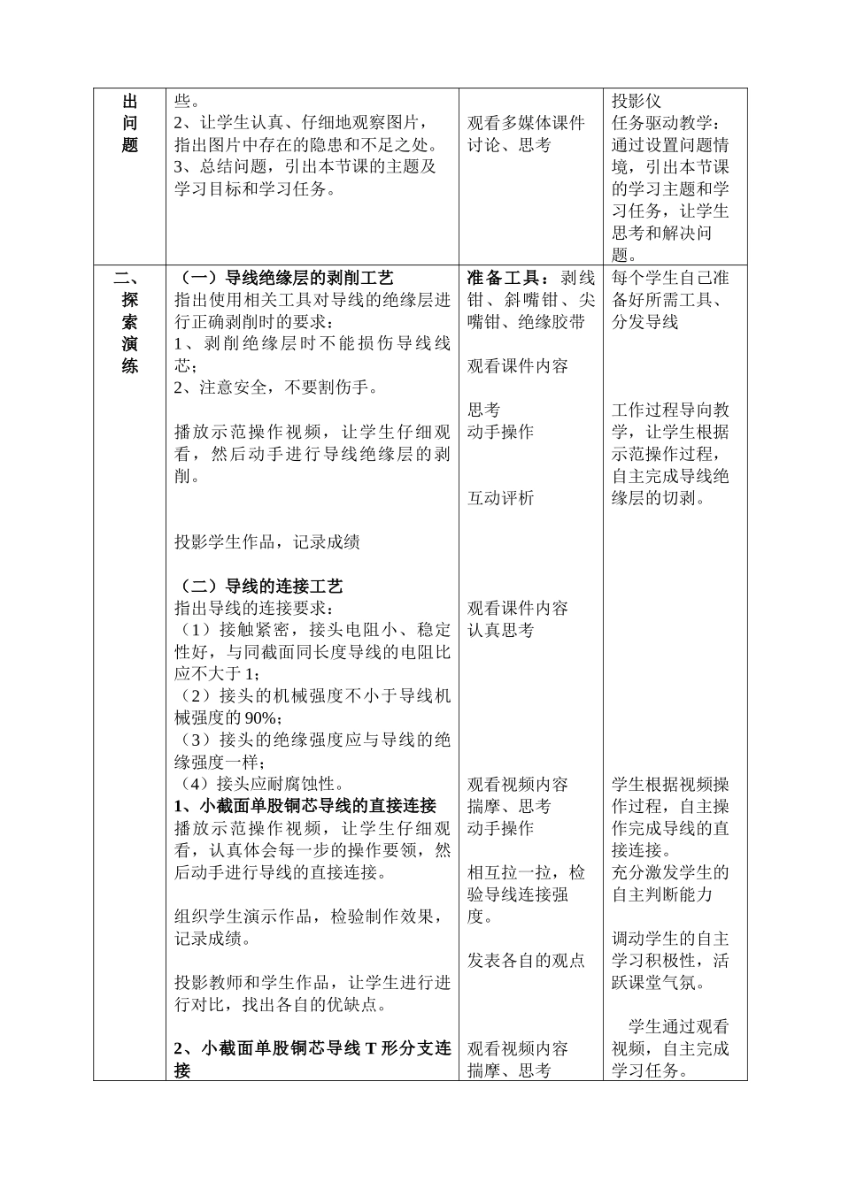 导线线头的加工工艺教学设计_第2页