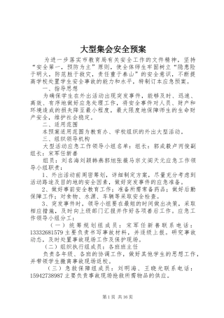 大型集会安全应急预案
