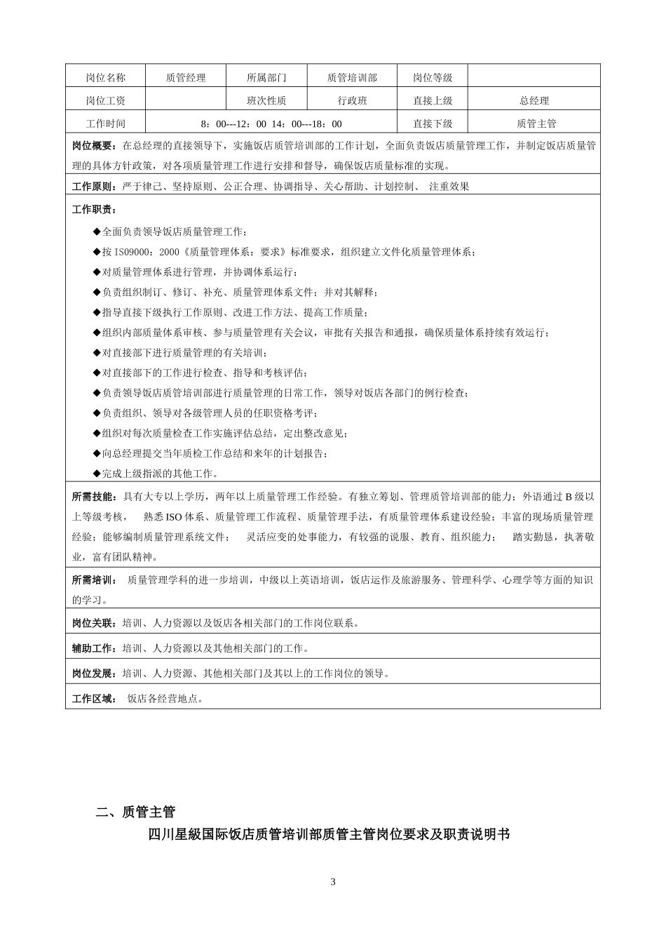 星级饭店质管培训部管理手册(52P)_第3页