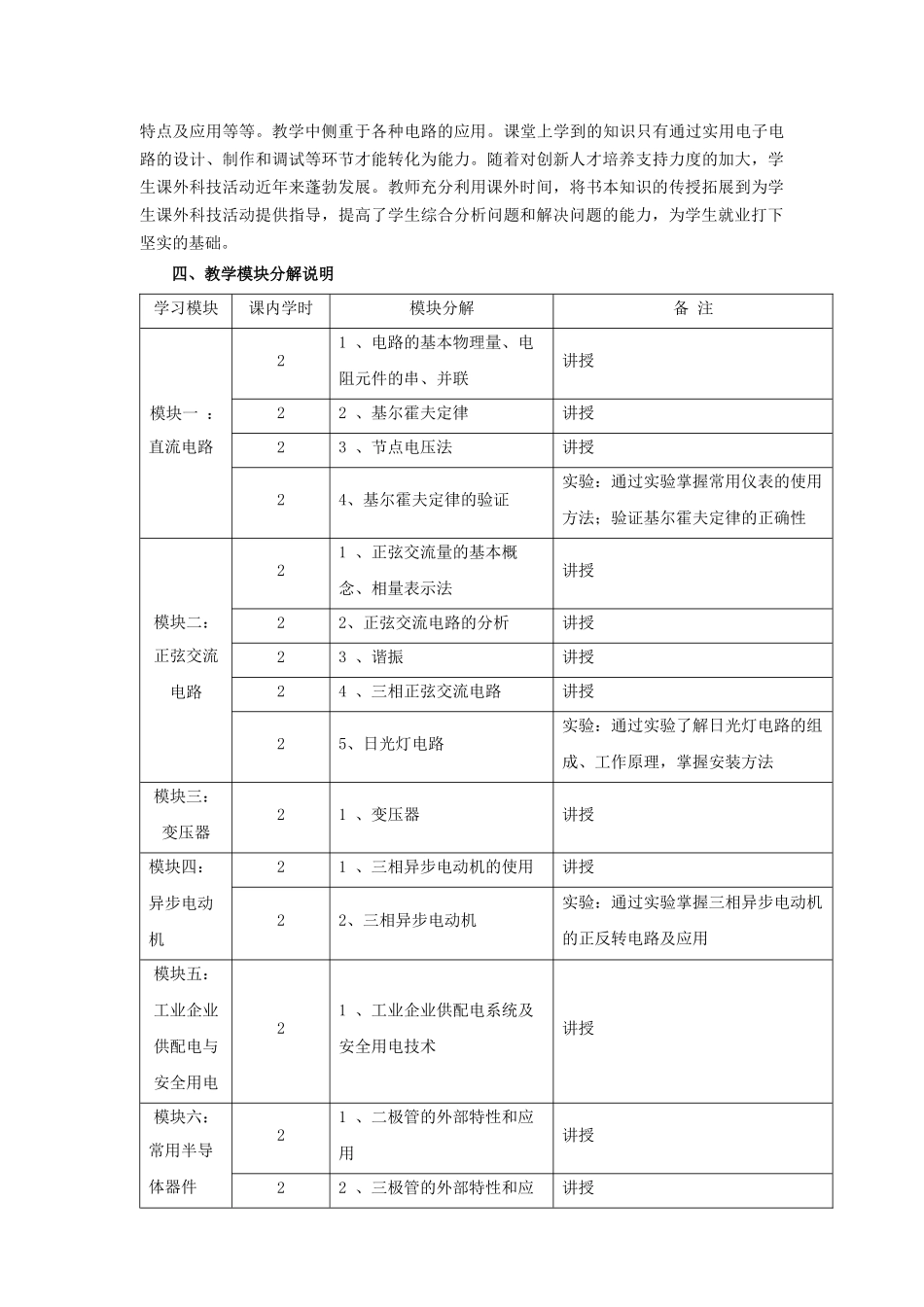 《电工电子技术》课程标准_第3页