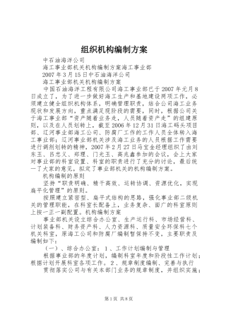 组织机构编制实施方案