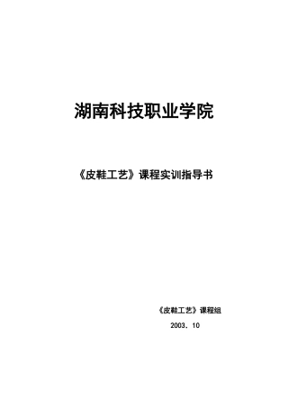 《皮鞋工艺》