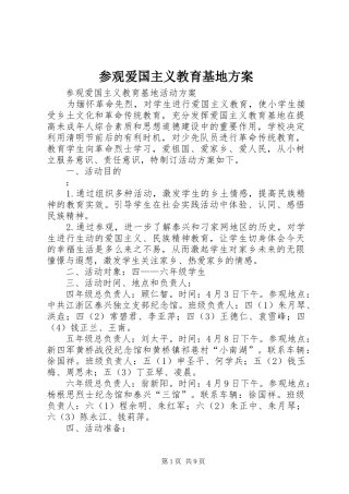 参观爱国主义教育基地实施方案