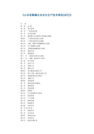 《山东省氯碱企业安全生产技术规范(试行)》档