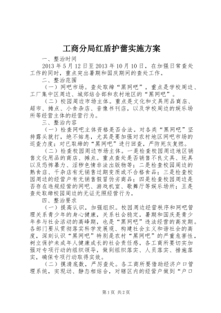 工商分局红盾护蕾方案