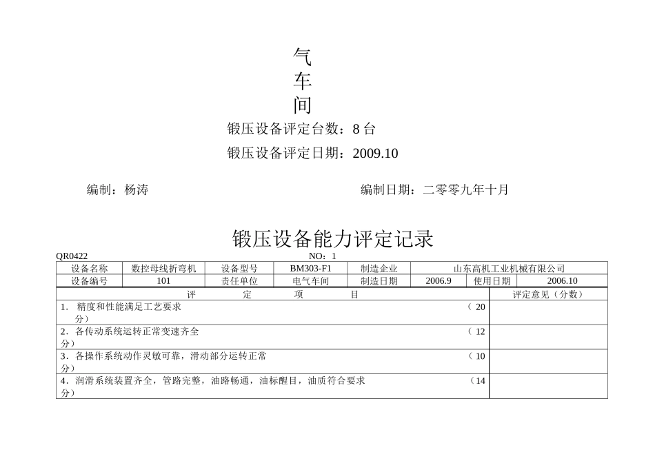 锻压设备能力评定记录_第3页
