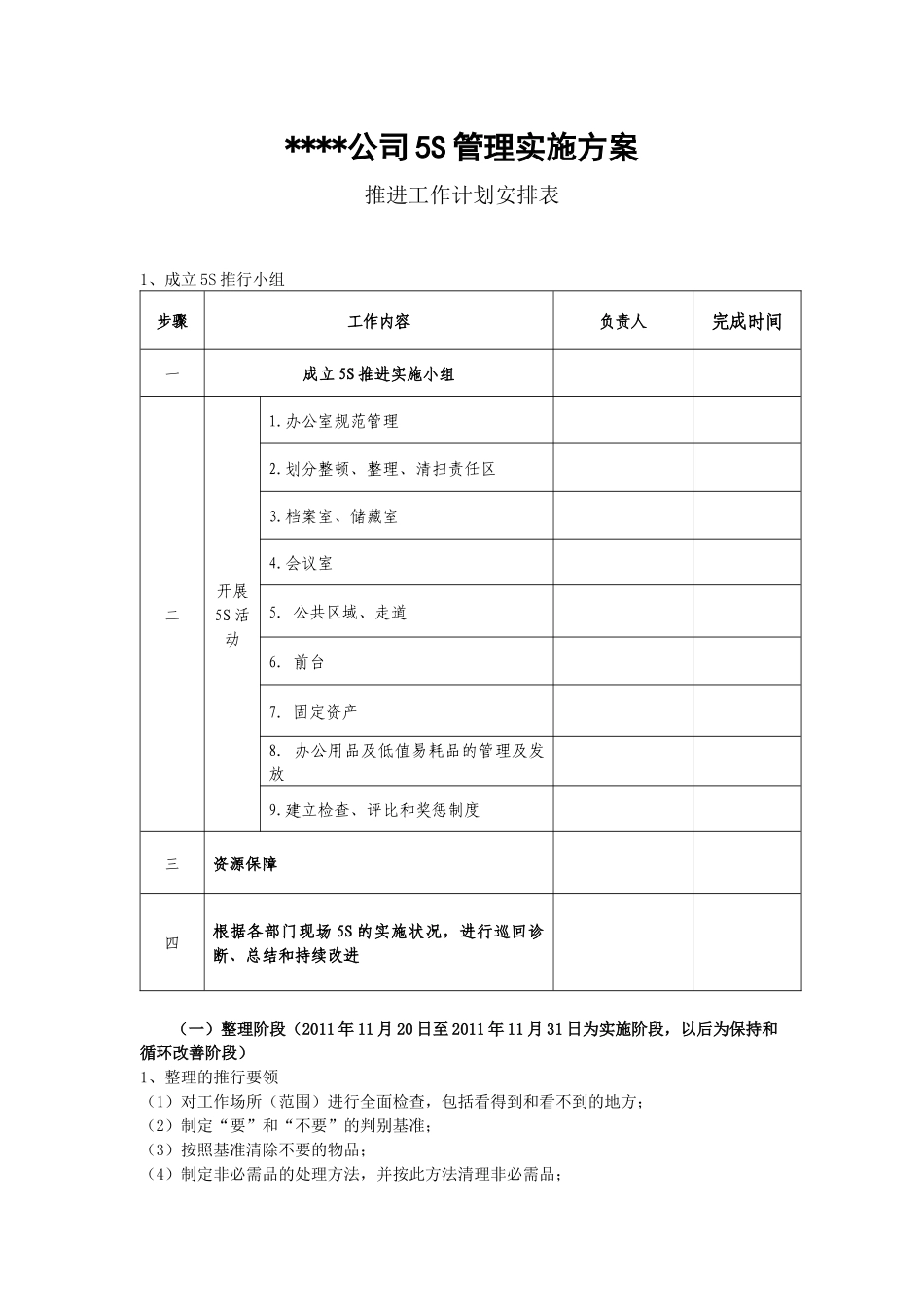某公司5S管理实施方案_第1页