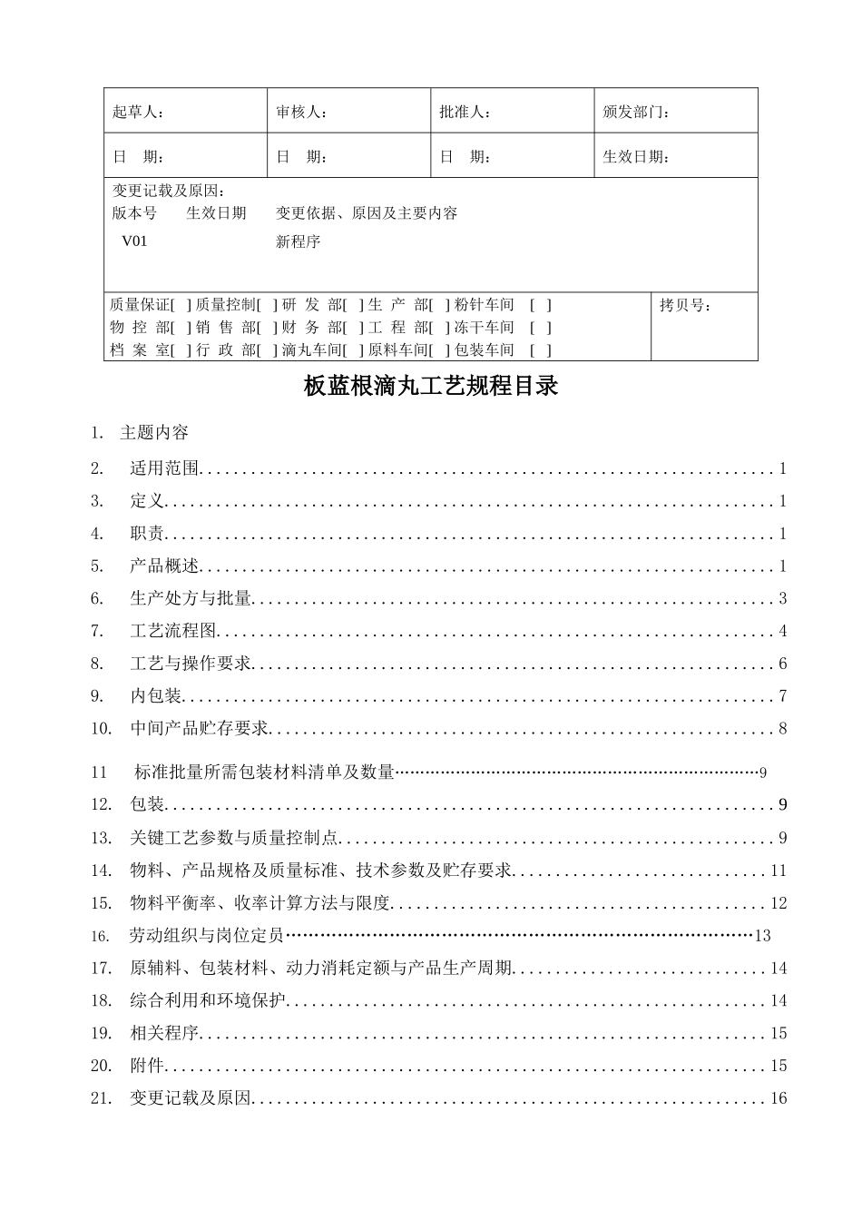 板蓝根滴丸工艺规程_第1页