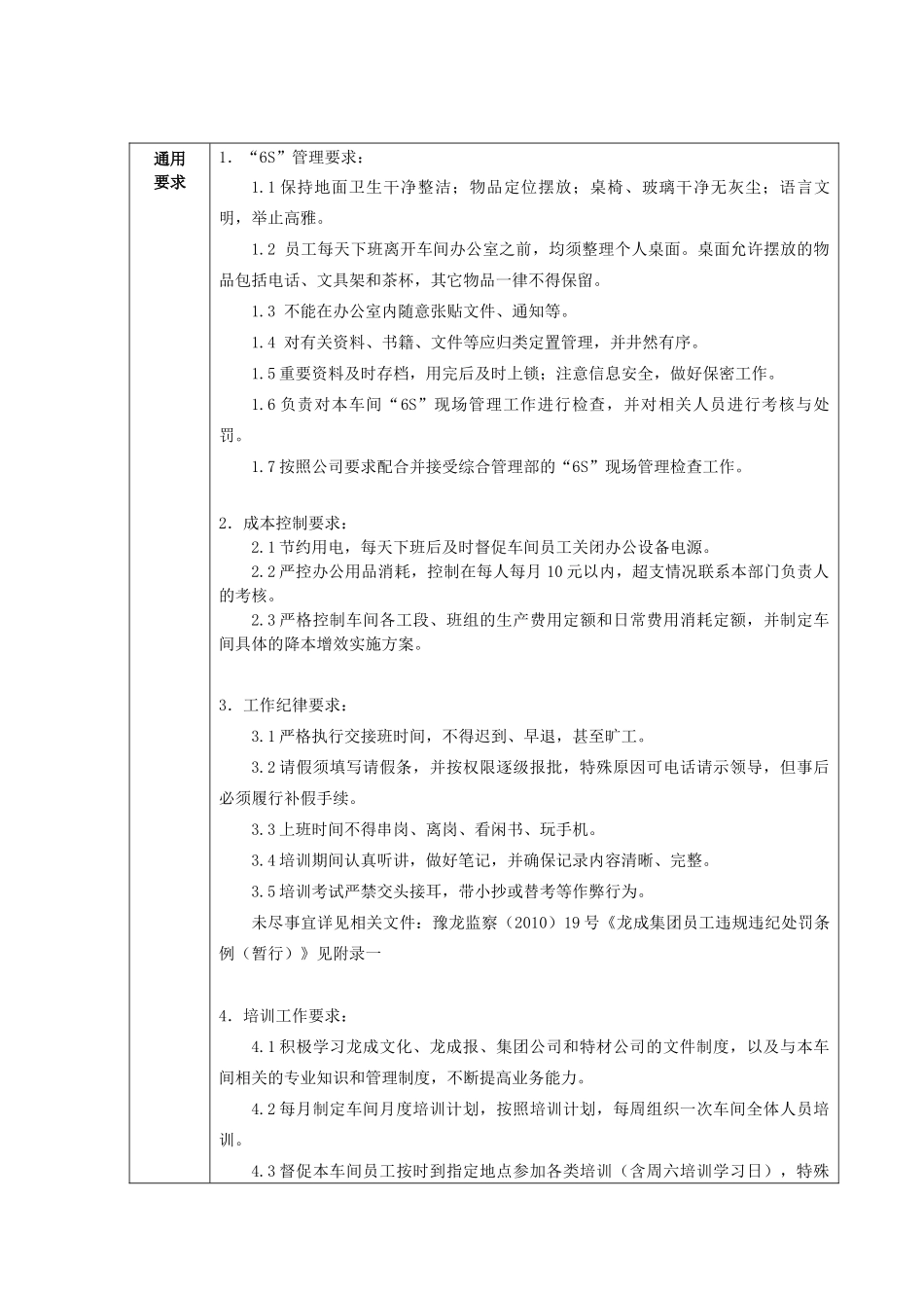 冶炼车间主任岗位工作标准_第3页
