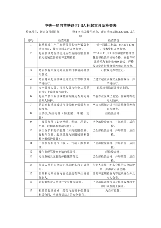 起重设备检查表
