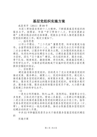 基层党组织方案