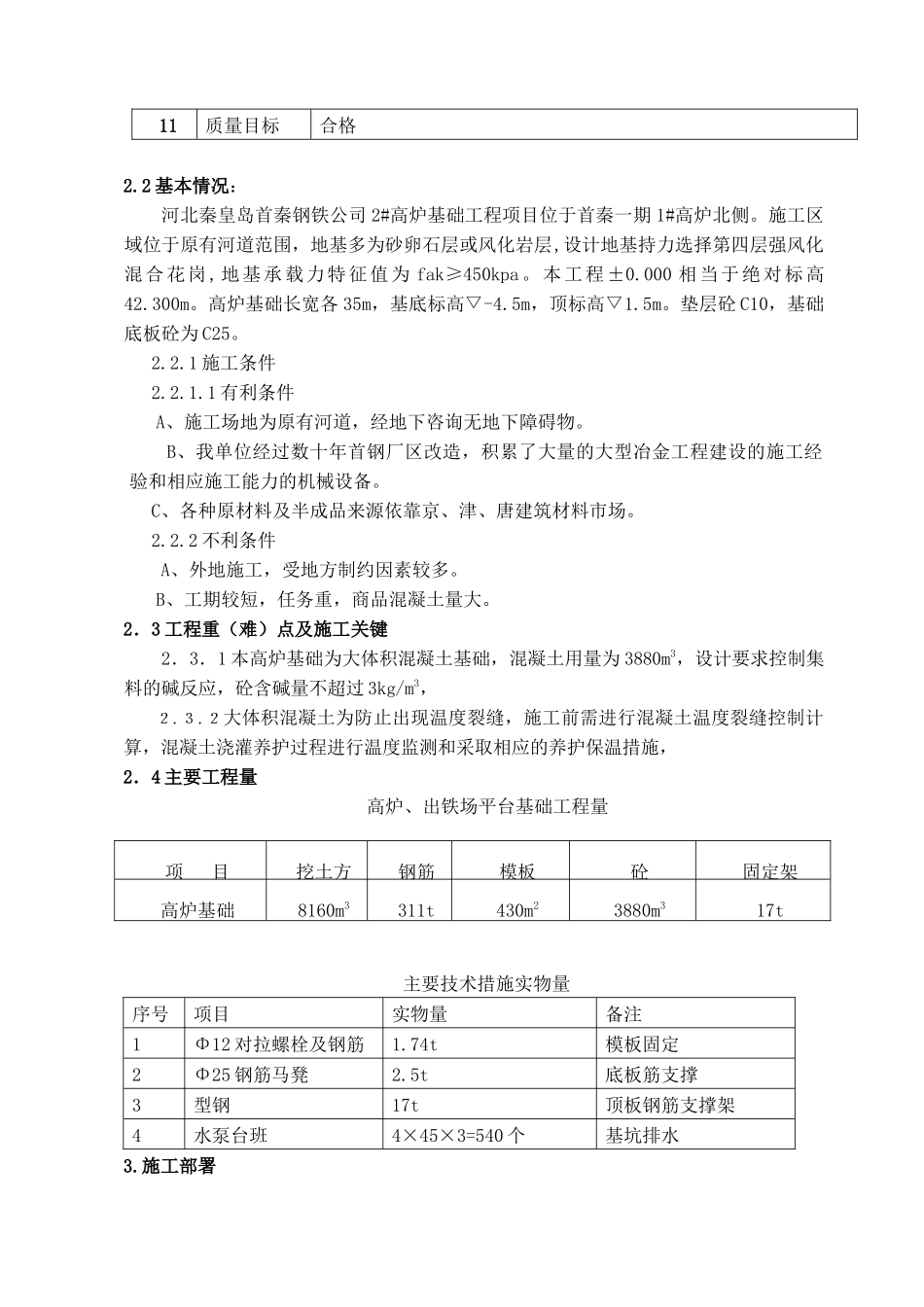 首秦金属材料有限公司二期工程炼铁车间2#高炉基础工程施工组织设计_第2页