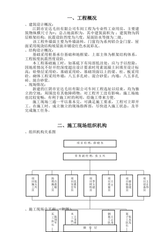 江阴市宏达毛纺有限公司车间工程施工方案(22页)