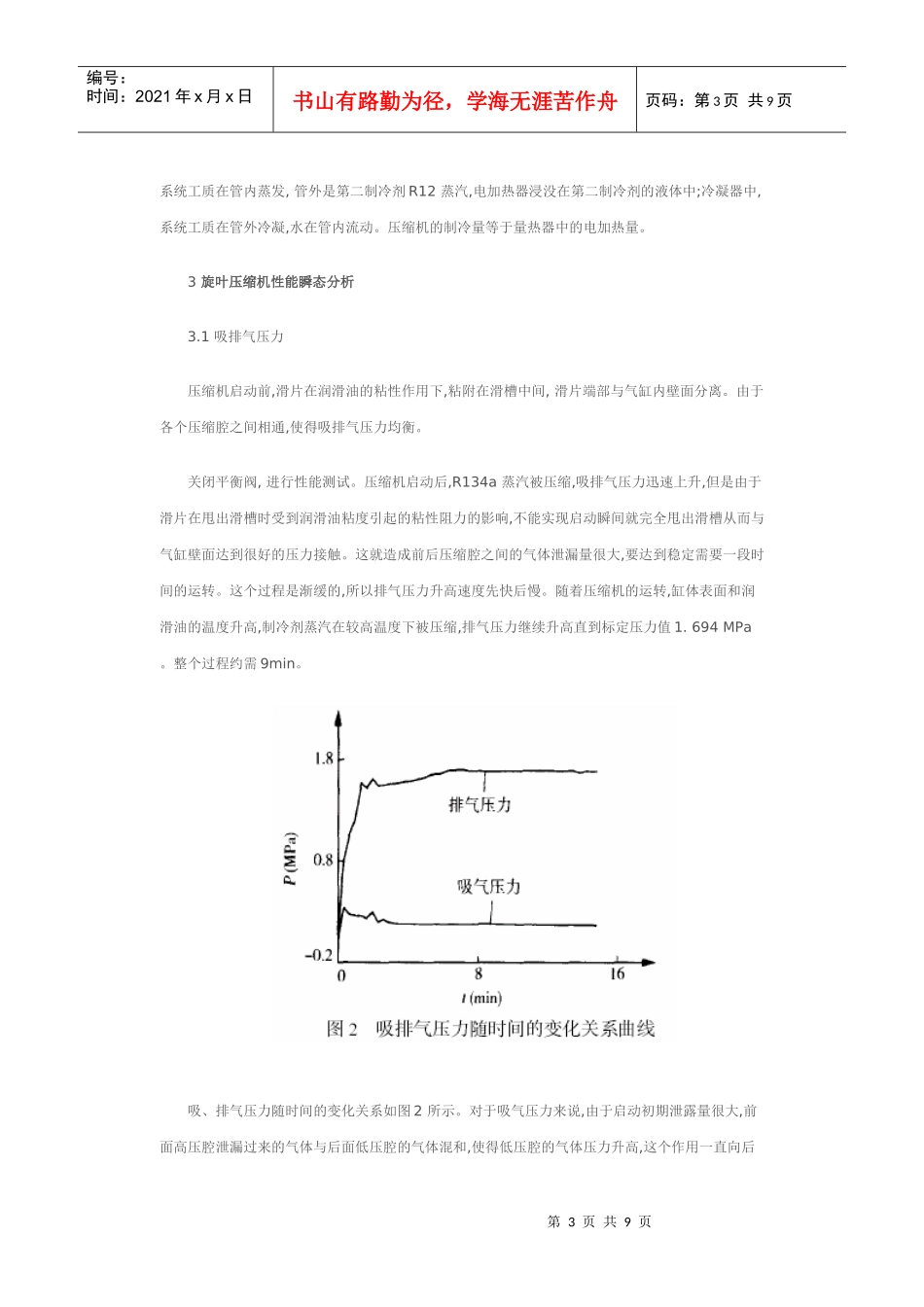 旋叶式汽车空调压缩机启动特性瞬态分析_第3页