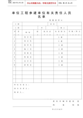 施工单位项目技术负责人责任书