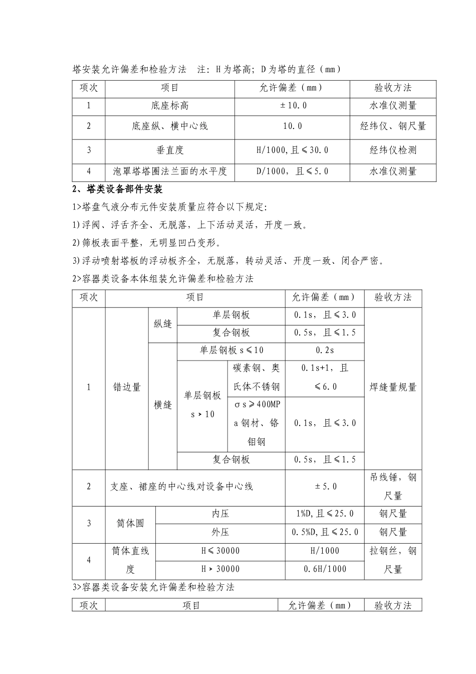 化产塔、槽非标设备安装规范_第3页