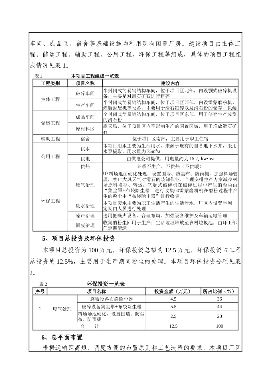 滑石粉加工生产项目环境影响评价报告表_第3页