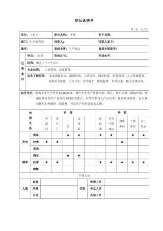 生产经营主任
