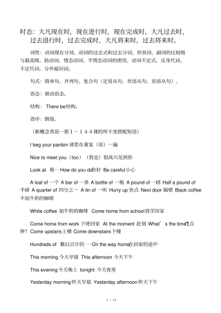 (完整版)最全的新概念英语第一册语法汇总,推荐文档